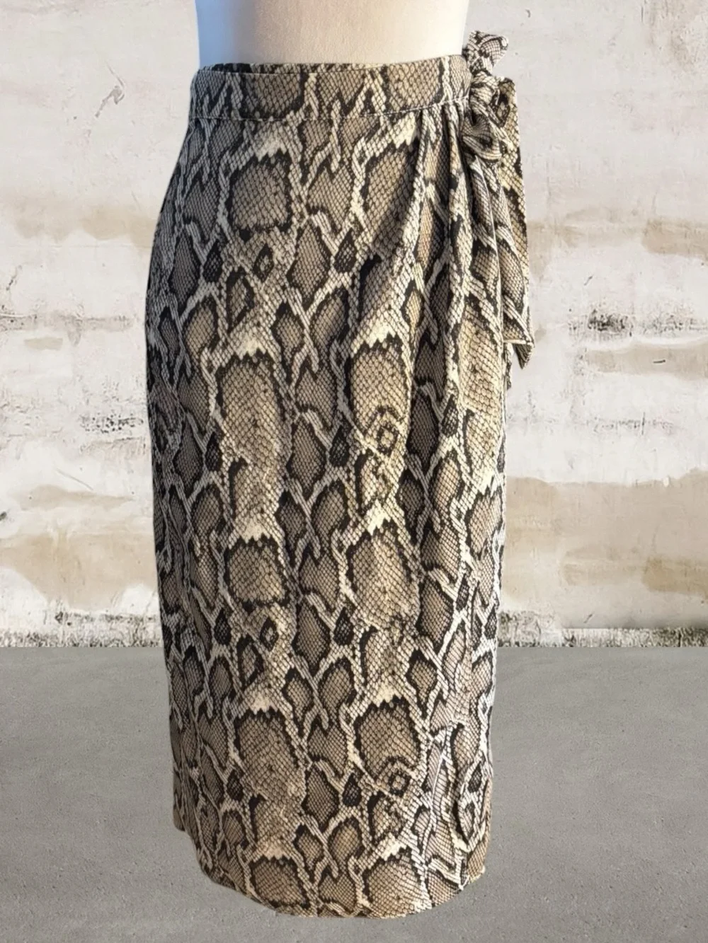 AFRM Snakeskin Midi Wrap Skirt Size Small - Picture 2 of 5